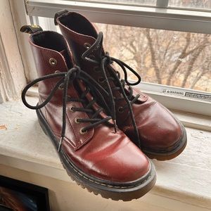 WOMENS RED DOC MARTEN BOOTS